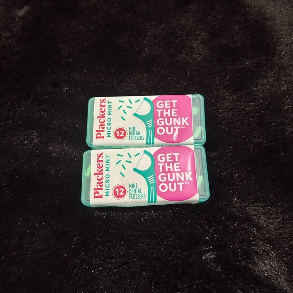 Plackers Micro Mint Dental Flossers Travel Cases - 2 Pack (12 Flossers Each)
